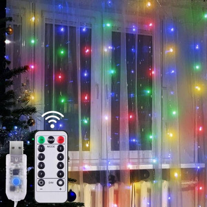 Aerbes AB-CL01-1 RGB Copper Wire Fairy Curtain Light With Remote Control 3x2M