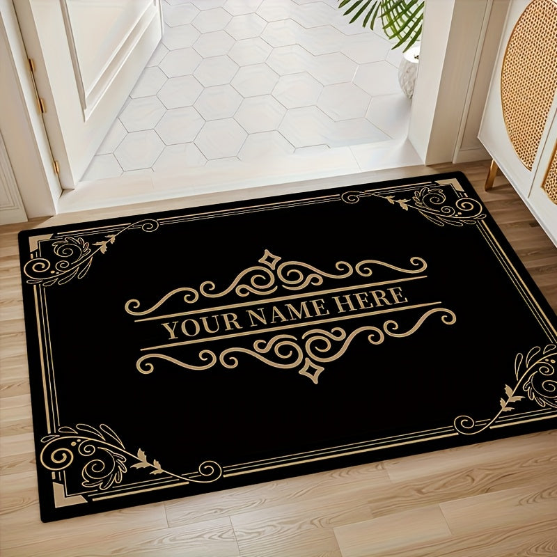 1Pc Personalized Welcome Mat Custom Family Name/Text Entry Non
