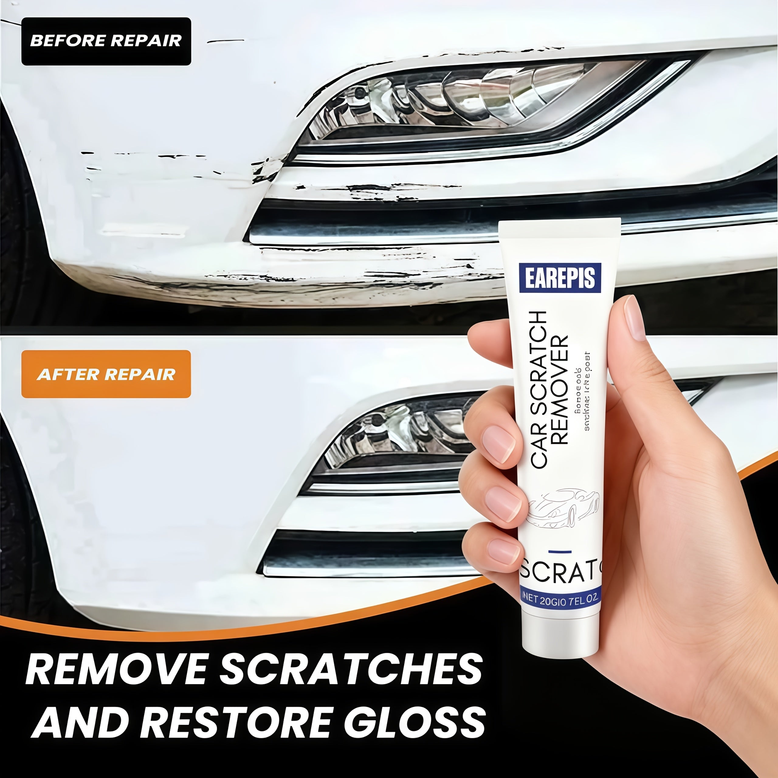 2pcs Car scratch repair kit  removing scratches  restoring smoothness  protecting the body with polishing wax   giving your car a fresh look and maintaining a perfect appearance Wheel hub maintenance  Vehicle Detailing  Easy Application  Glossy Shine