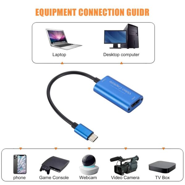 Portable HD 1080P HDMI-compatible Type C Video Card USB 3.0