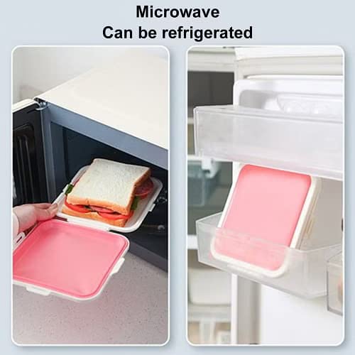 Sandwich Storage Box Reusable Silicone Lunch Box Food Storage Case Microwave Safe Lunch Box Food Container Sandwich Boxes