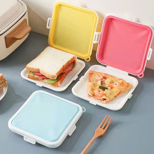 Sandwich Storage Box Reusable Silicone Lunch Box Food Storage Case Microwave Safe Lunch Box Food Container Sandwich Boxes