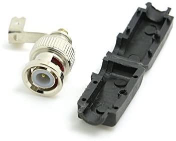 BNC Plug pin Solderless Right Angle Connector for CCTV Camera