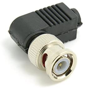 BNC Plug pin Solderless Right Angle Connector for CCTV Camera