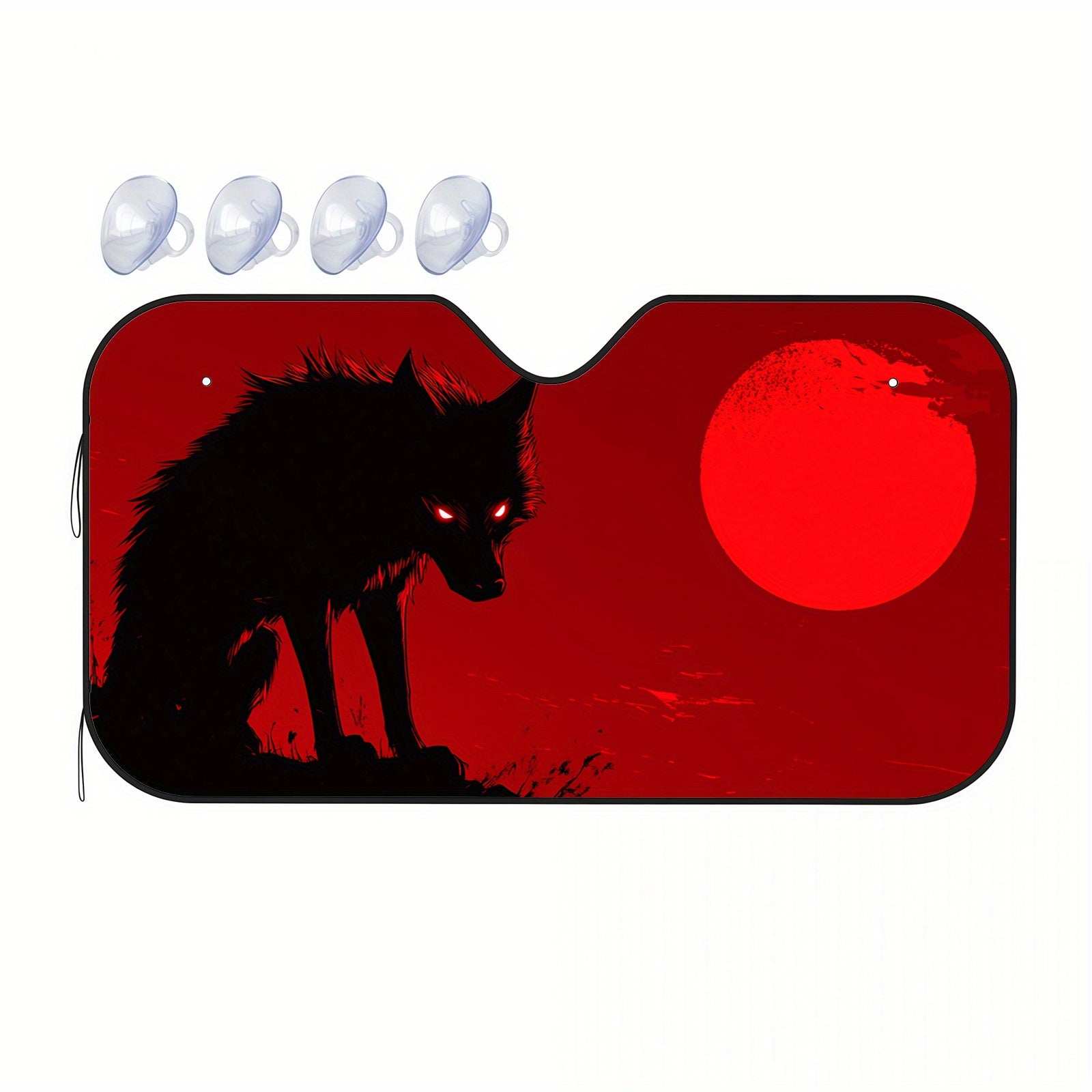 1pc Geometric Wolf Pattern Car Sunshade  Heat Resistant and Scratch Proof  Keeps Vehicle Cool Comfortably   Fits Most Cars  SUVs  Trucks  and Vans  Sun Protection | Stylish Sunshade | Durable Material  Car Windshield Sunshade