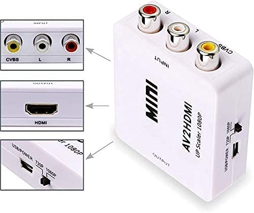 Treqa HDV-554 AV to HDMI Converter Adapter 1080P