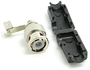 BNC Plug pin Solderless Right Angle Connector for CCTV Camera