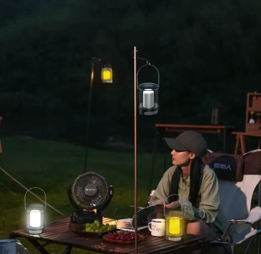 Outdoor Multifunctional Camping Light with USB Charging, Stepless Dimming Tent Light, Flame Lamp, Home Portable Camping Mood Light