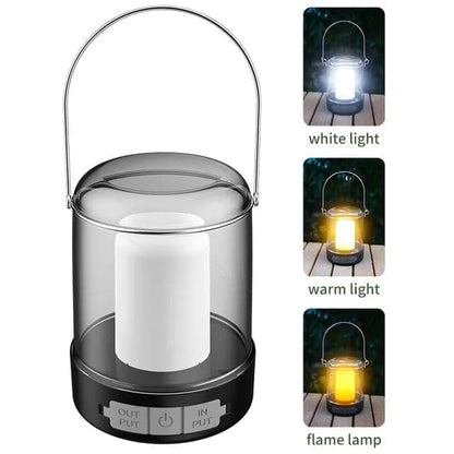 Outdoor Multifunctional Camping Light with USB Charging, Stepless Dimming Tent Light, Flame Lamp, Home Portable Camping Mood Light