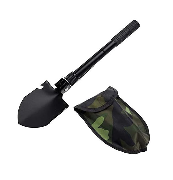 Military Folding Shovel and Pick with Carrying Pouch