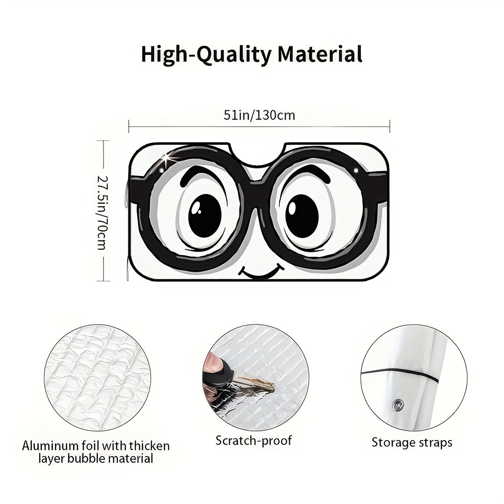 1pc  Fun Cartoon Eyes Design RV Windshield Sunshade  Includes 4 Suction Cups  Ideal for Keeping SUVs and Trucks Cool and Protected from the Sun