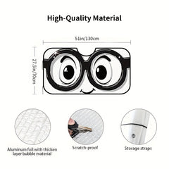 1pc  Fun Cartoon Eyes Design RV Windshield Sunshade  Includes 4 Suction Cups  Ideal for Keeping SUVs and Trucks Cool and Protected from the Sun