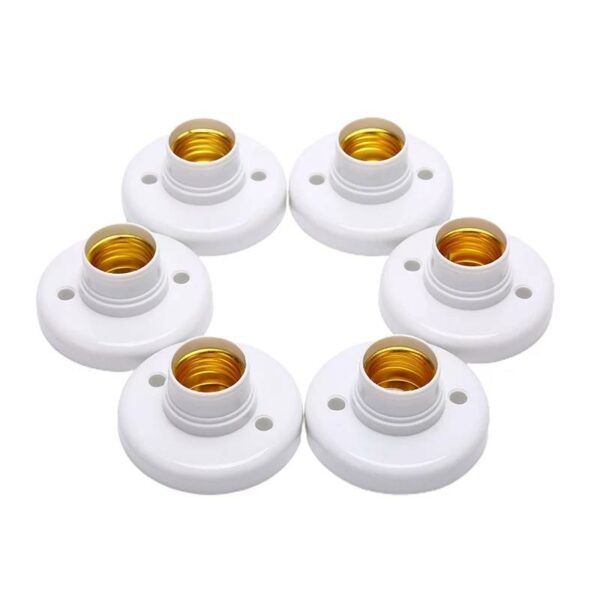 1pc E27 Screw Cap Socket White Ceiling Light Lamp Bulb Fixing Base Stand Light Bulb Holder