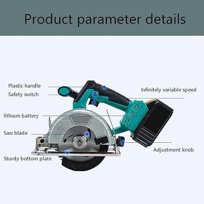 20V Electric Hand Saw, 4.0Ah Battery, 6-1/2 Inch, 1000W Saws For Woodworking with Fast Charger, 2 Blades for Wood, Plastic, Soft Metal and Tile Cuts