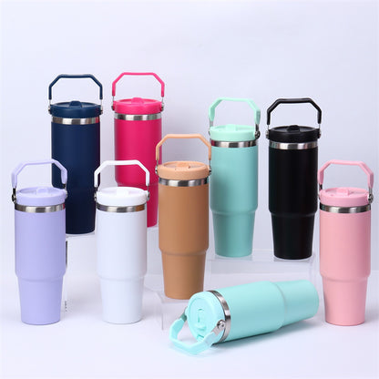Stainless Steel Insulated Cup Cold Coffee Cup Car Straw Car Cup