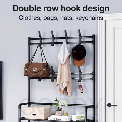 Clothes Rack Simple Drying Rack Floor Multifunctional 4/5 Tier Shoe Rack Organizer Simple Floor Coat Rack Shoe Hat Rack Bedroom hanger shoe organizer