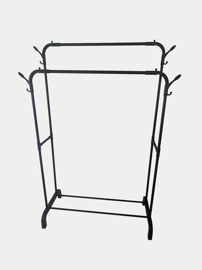 storage holder double layer double pole clothes storage holder stand for clothes fall to the ground coat hook clothes rack coat rack clothing drying rack Storage rack iron hanger