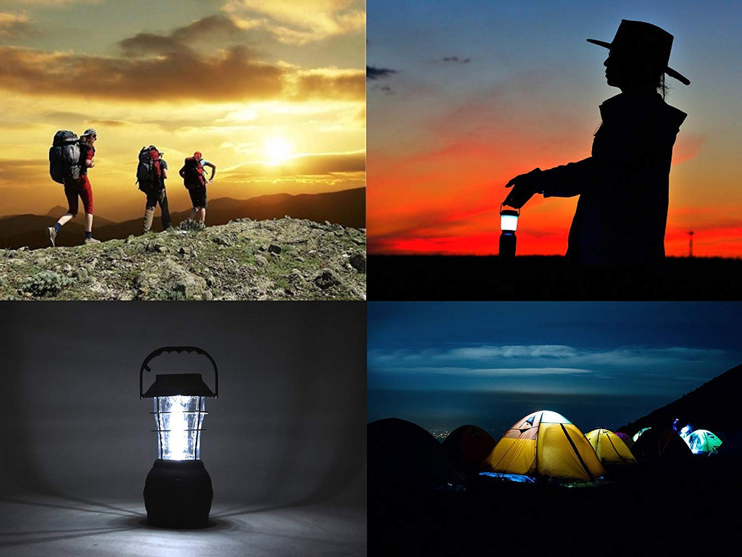 Solar Lantern, 5 Mode Hand Crank Dynamo Rechargeable Camping Lantern 36 LED Emergency Light Ultra Bright Car Charge Camping Gear for Hiking Emergency