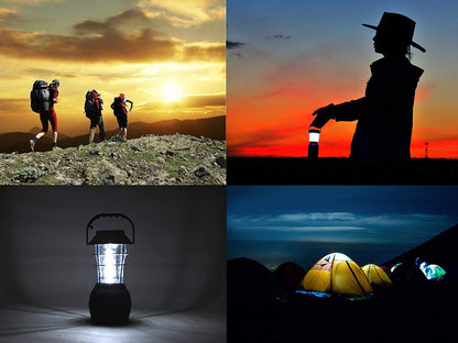 Solar Lantern, 5 Mode Hand Crank Dynamo Rechargeable Camping Lantern 36 LED Emergency Light Ultra Bright Car Charge Camping Gear for Hiking Emergency