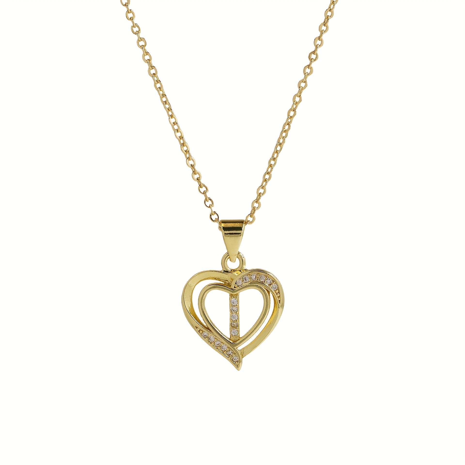 1pc 's Initial Necklace   1 Golden Plated Golden Plated Heart Pendant with A Z Letters (A Z)   Name Jewelry Gift for Wedding  Mother's Day    Elegant Golden Tone Initial Charm for Casual Attire & Special Occasions  for Teenager