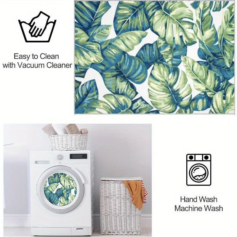 1Pc Tropical Monstera Leaf Welcome Mat Non Slip Indoor/Outdoor