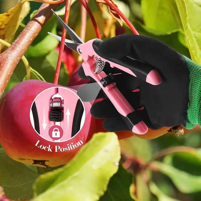 Professional Flower Pruning Shears   Ergonomic Garden Shears with High Quality Carbon Steel Blades  Red and Black Handle  Ambidextrous for Easy Gripping  Ideal for Pruning Flowers and Plants  Garden Pruning Tool | Ergonomic Handle | Carbon Steel Blades