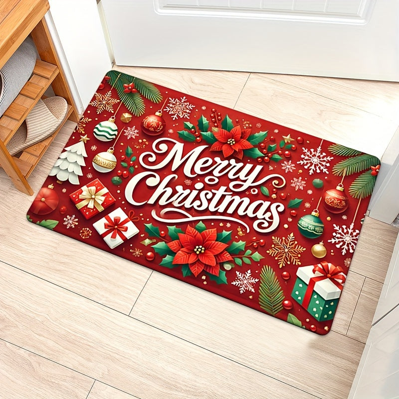 1Pc Extra Large Floor Mat Burgundy Red & Golden