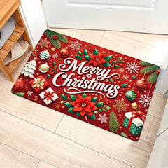 1Pc Extra Large Floor Mat Burgundy Red & Golden