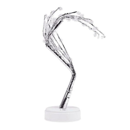 D-7 60 LED White Snowflake Table Lamp With Base USB DC /Battery Operated