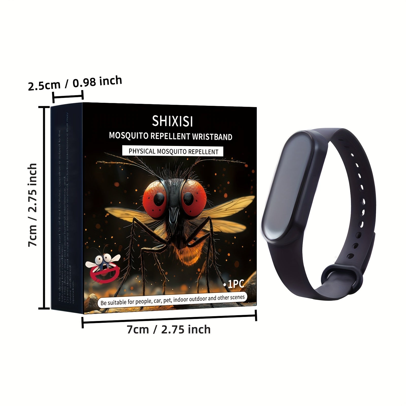 Black Electronic Mosquito Repellent Wristband – Comfortable Fit  Physical Insect Repellent  Non Toxic  Unisex Design  Suitable for Fishing and Outdoor Activities  Includes 2 Button Batteries  Stylish Wearable Bracelet | Modern Wearable | Physical Insect R