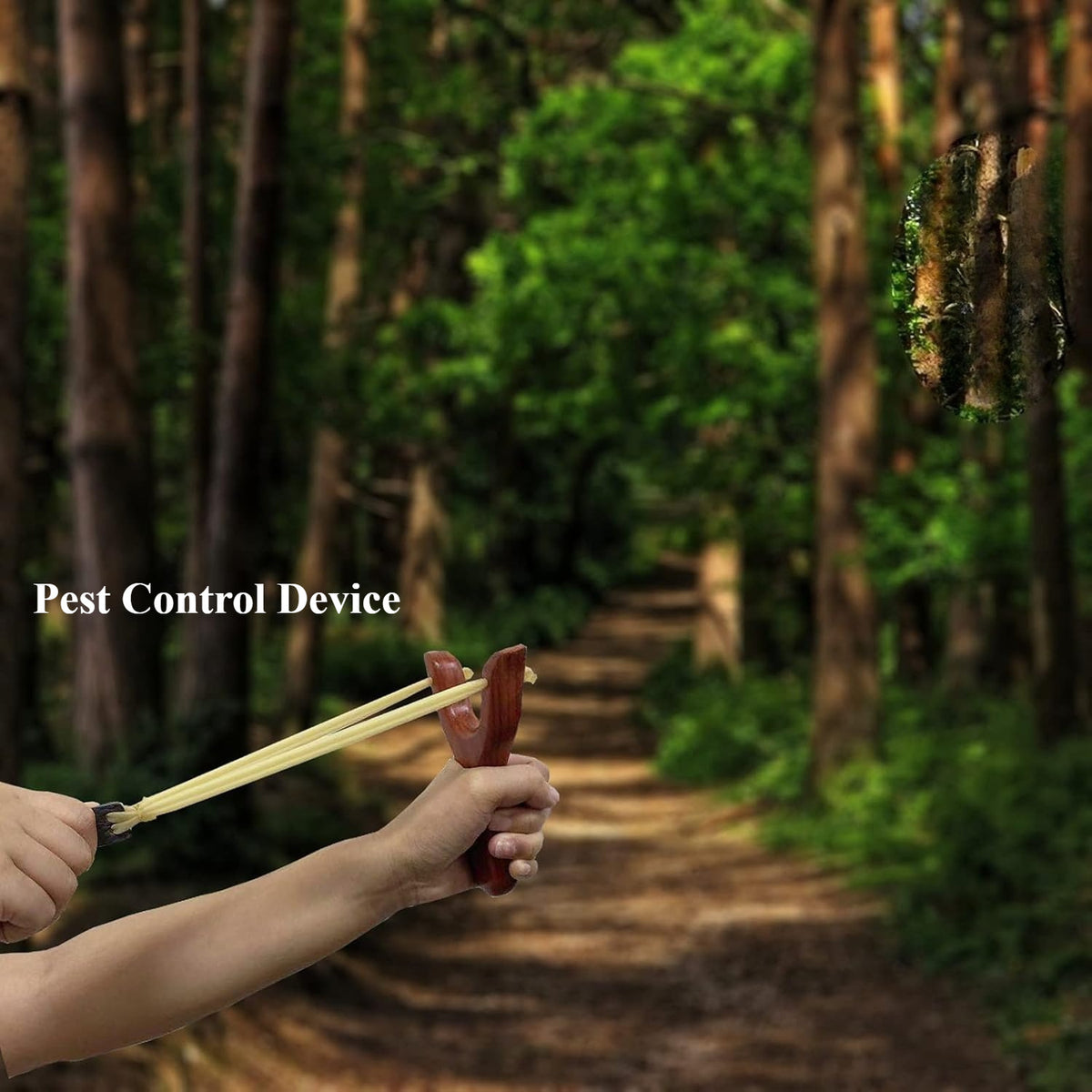 Animal Repellent & Pest Control Device   1 Set (Including 1 Slingshot  2 Rubber Bands + 100 Clay Pellets)   Suitable for Outdoor Sports Catapults  Adult Use Only