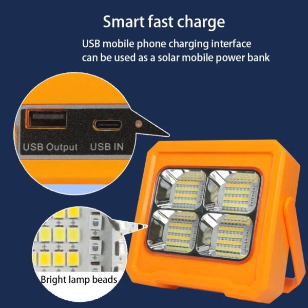 Aerbes AB-TY02 Solar Powered 124LED Work Light 3000mah Battery