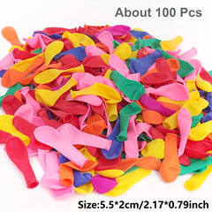 [Colorful Latex] 100pcs Latex Water Balloons | 13.97cm Round | Mixed Colors | for Weddings  Parties & Fun Games | Outdoor Celebrations & Party Activities