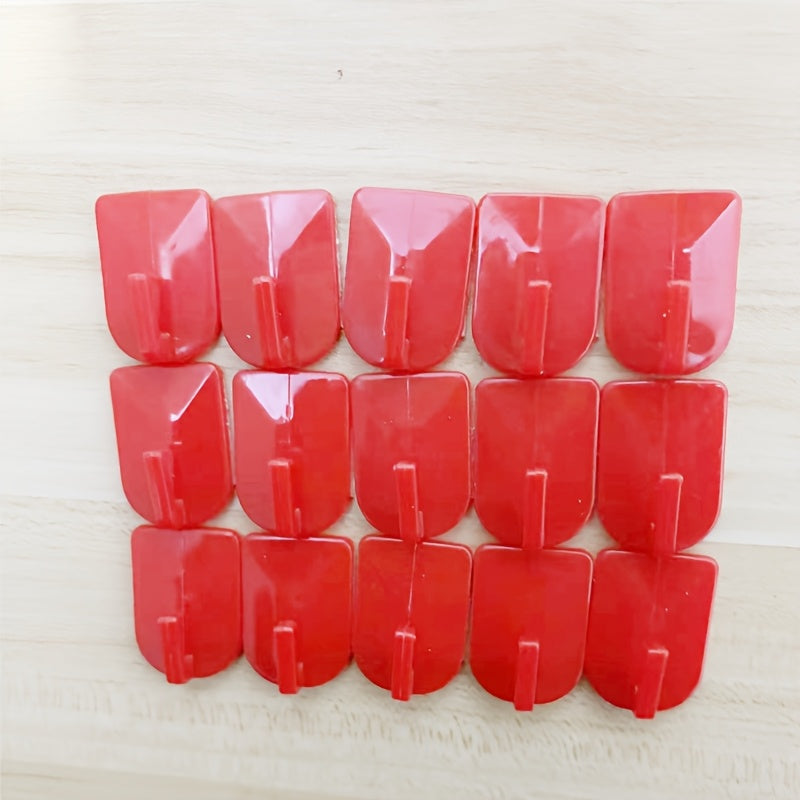 5 Pack/15 Pack/28 Pack Seamless Adhesive Wall Hooks  Fashion Plastic Utility Hook Set  Easy Install  Wall Mount  Reusable  No Trace Sticker for Kitchen  Bathroom  Bedroom  Office  Utility Hooks