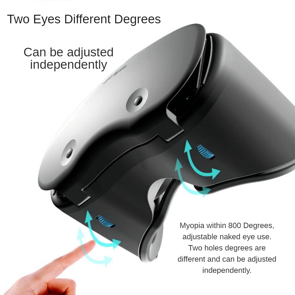 Blue Lens VR Headset with Controller|VR Box Virtual Reality 3D Goggles for All Series iPhone&Android Phone|Lightweight Material |Independence Adjustable Glasses for Eye Protection