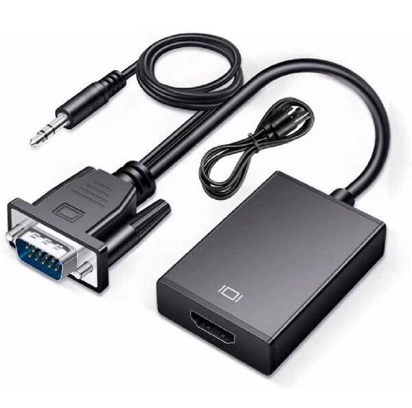 VGA to HDMI Adapter with AUX + USB Cable