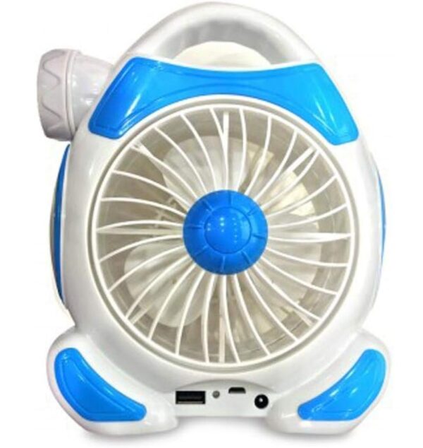 FA-1988 Rechargeable Desktop Fan with Light 2 x COB + 5W LED 2 In 1