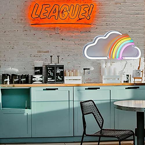 C-11 USB Powered Rainbow Through Cloud Neon Lamp With Back Plate + On Off Switch