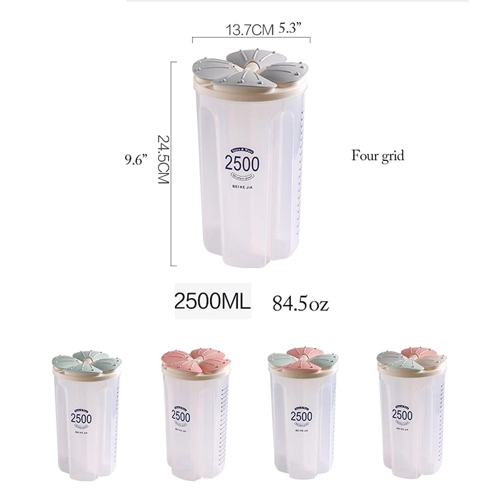 Storage Containers Food Storage Containers Set Four Grid Sealed Jar With Petals Lid Kitchen Pantry Storage Containers Set Set Of 2/3 BPA-Free storage Jars