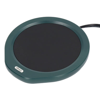 Rechargeable Mug Warmer, Power Saving Coffee Mug Warmer ABS Material EU Plug 220V Automatic Power Off Protection for Coffee for Office (Green)
