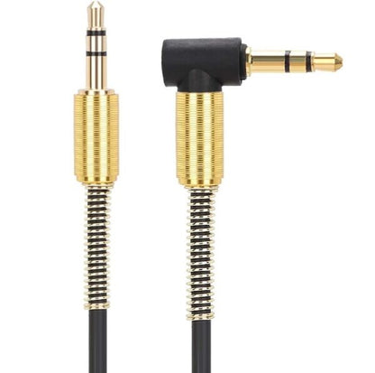 Wolulu AS-51201 90° Angle 3.5mm Spring Auxiliary Cable 1.8m