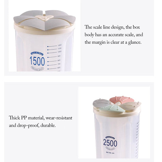 Storage Containers Food Storage Containers Set Four Grid Sealed Jar With Petals Lid Kitchen Pantry Storage Containers Set Set Of 2/3 BPA-Free storage Jars