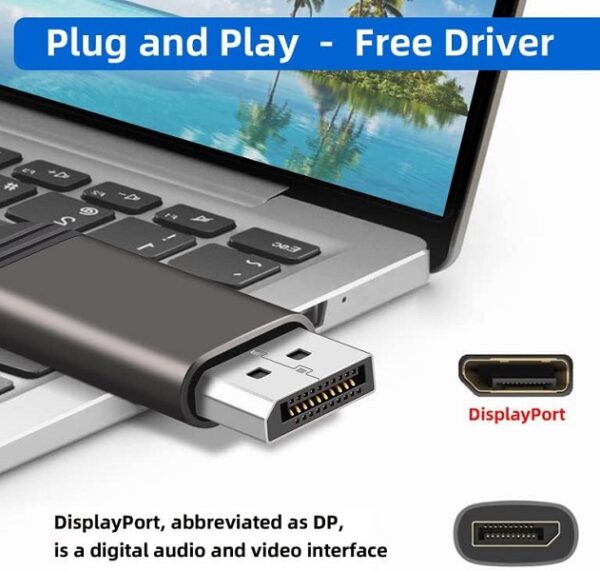 Display Port Male to DVI 24+1 Male Adapter Cable 1.8M