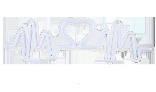 C-8 USB Powered Heart Rate Neon Lamp With Back Plate + On Off Switch