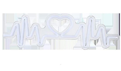 C-8 USB Powered Heart Rate Neon Lamp With Back Plate + On Off Switch