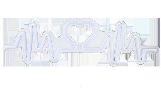 C-8 USB Powered Heart Rate Neon Lamp With Back Plate + On Off Switch