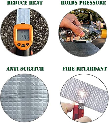 Leakage Repair Waterproof Tape For Pipe Leakage Roof Water Tape Leakage Solution Aluminium Foil Waterproof Adhesive Sealing Butyl Rubber Tape Surface Crack, Pipe Rupture (Silver)
