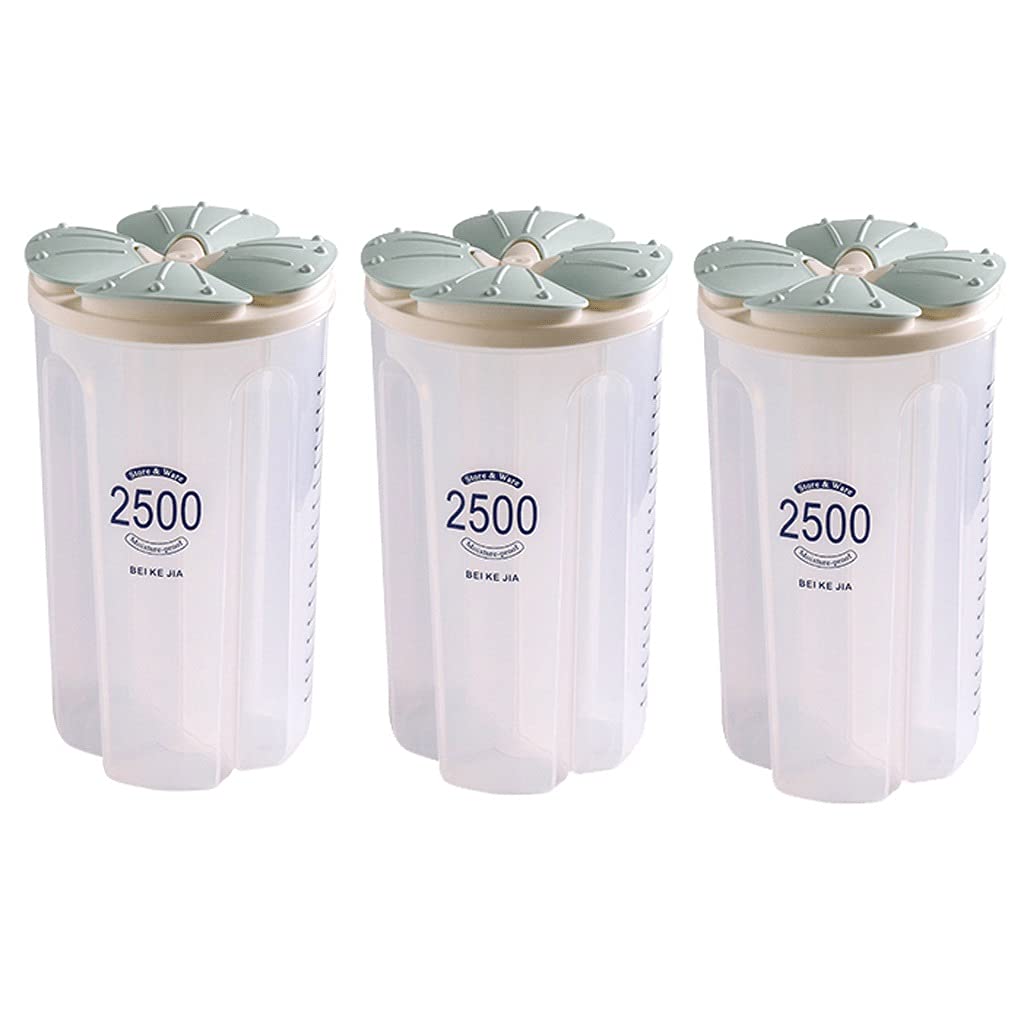 Storage Containers Food Storage Containers Set Four Grid Sealed Jar With Petals Lid Kitchen Pantry Storage Containers Set Set Of 2/3 BPA-Free storage Jars