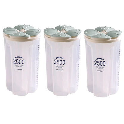 Storage Containers Food Storage Containers Set Four Grid Sealed Jar With Petals Lid Kitchen Pantry Storage Containers Set Set Of 2/3 BPA-Free storage Jars