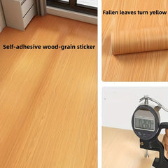 1 Roll Peel & Stick Wood Grain Vinyl   Self Adhesive Waterproof Peel Away  Realistic Wood Plank Tiles  Easy DIY Installation  Low Thickness (0.26mm) Laminate Floor Covering  Bathroom    Wood Like Floor